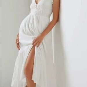 Anthropologie Pelegrine white eyelet midi dress